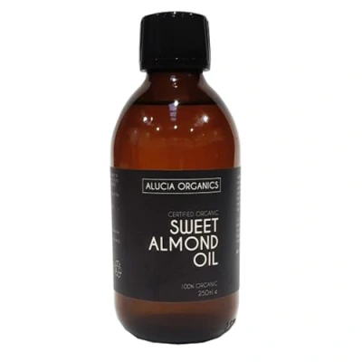 Afbeelding van ALUCIA ORGANICS Gecertificeerde biologische zoete amandelolie 100% pure voor gezicht, lichaam en haar natuurlijk, koudgeperst ongeraffineerd veganistisch dierproefvrij