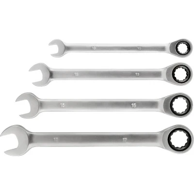 Afbeelding van kwb 460490 Dubbele ratelringsleutel 4 delig 10 17 mm