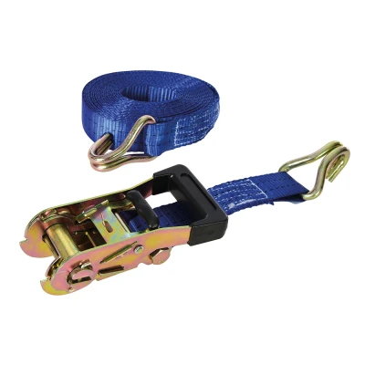 Afbeelding van Silverline J haak ratel sjorband met rubberen handvat 6 m x 38 mm, vermogen 1000 kg, capaciteit 2000 kg