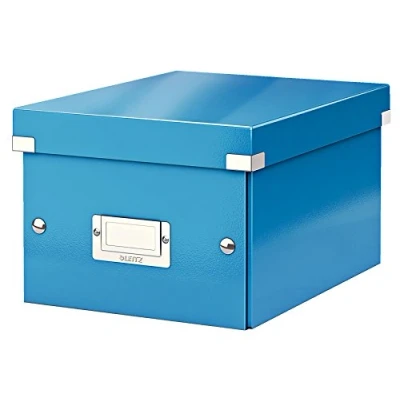 Afbeelding van Leitz WOW Click &amp; Store Kleine Opbergdoos 84% Gerecycled Karton 22 x 28.2 cm (BxHxD) Ideaal voor Kantoor en Thuiskwerken Blauw