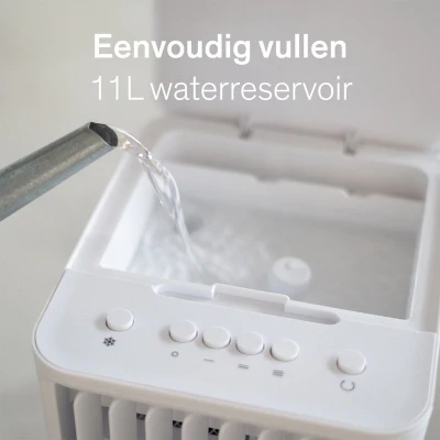 Afbeelding van Sinji Air Cooler Luchtkoeler met koelelement 11L Waterreservoir Water Airco 3 Standen Ventilator Toren Wit