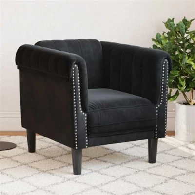 Afbeelding van Fauteuil fluweel zwart