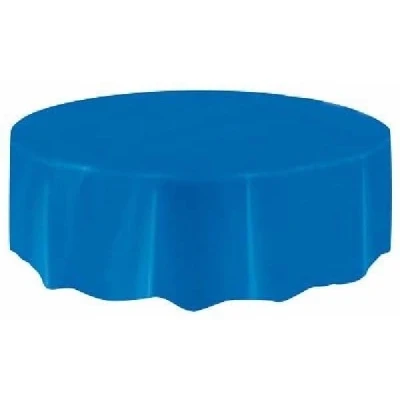 Afbeelding van Tafelkleed Rond Royal Blauw plastic 213cm