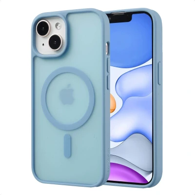 Afbeelding van imoshion Hoesje Geschikt voor iPhone 15 Color Guard Backcover MagSafe Lichtblauw