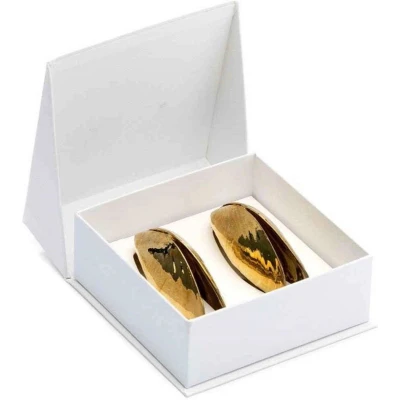 Afbeelding van Anovi Zeeuws Mosselbestek in Vermessingde Afwerking Elegante Set van 2 Geschenkverpakking