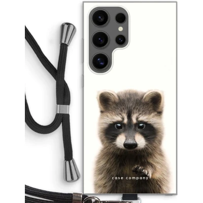 Afbeelding van Case Company® hoesje met Koord geschikt voor Samsung Galaxy S24 Ultra Rocco Telefoonhoesje Zwart Bescherming aan alle Kanten en Over de Schermrand