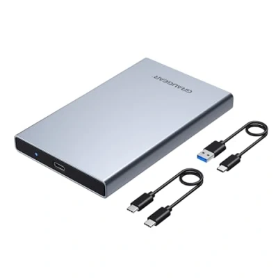 Afbeelding van GRAUGEAR USB Type C aluminium behuizing voor 2,5 inch SATA SSD/HDD, 6 Gbit/s, USAP I II III, 3.2 Gen2