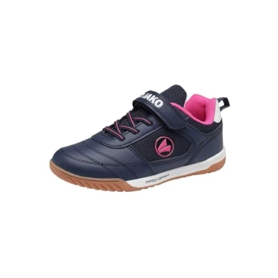 Afbeelding van JAKO Winger Unisex Zaalvoetbalschoenen voor kinderen, Maat: 34, Dark navy/daisy pink Imitatieleer/ textiel