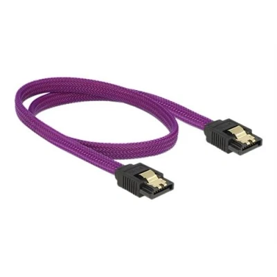 Image de Delock Premium Câble SATA Serial ATA 150/300/600 (M) pour 50 cm verrouillé violet