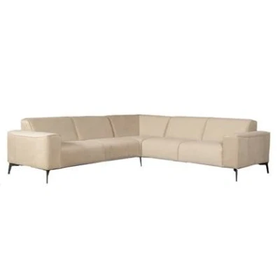 Afbeelding van Bronx71® Velvet hoekbank Vegas beige links/rechts