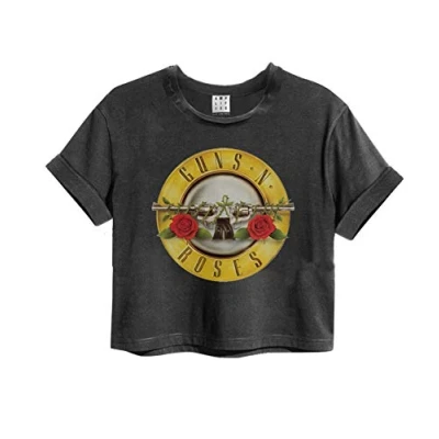 Afbeelding van Amplified Crop Top T shirt voor dames, Guns &#039;N Roses Bullet Houtskool