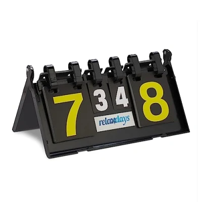 Afbeelding van Relaxdays scorebord tafeltennis telbord grote cijfers puntenbord tot 29 twee kanten