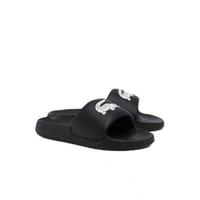 Afbeelding van Lacoste Jongens Badslipper Serve Slide Black/White ZWART 37