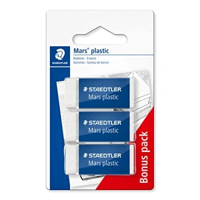 Image de Staedtler Mars Plastic Blister De 3 Gommes Blanc