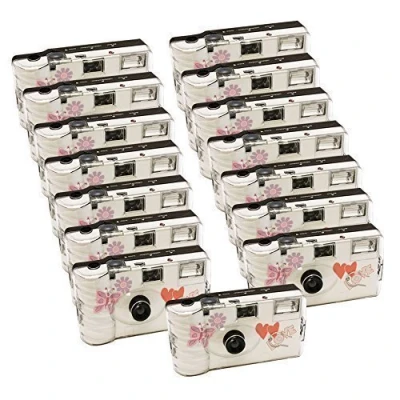 Afbeelding van 1A PHOTO PORST trouwcamera&#039;s met vlinder, wegwerpcamera, feestcamera (elk 27 foto&#039;s, flits), 15 stuks