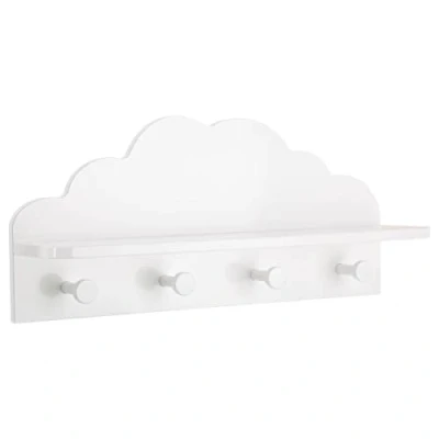Afbeelding van Kapstok Witte wolk 4 haken Kinderdecoratie