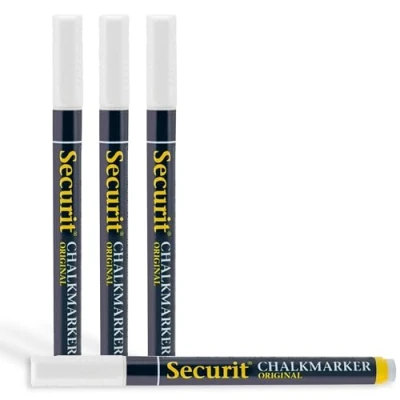 Image de Feutre craie à  encre liquide Blanc lot de 4 Petit 1 2mm Nib blister