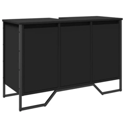 Image de vidaXL Armoire lavabo de salle bain noir 91x35x60 cm848659