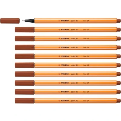 Afbeelding van STABILO point 88 Premium Fineliner Fine 0,4 mm Sanguine Rood Doos 10 stuks