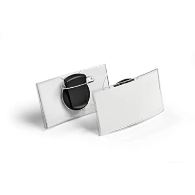 Afbeelding van Badge Durable 8124 convex met combiklem 40x75mm