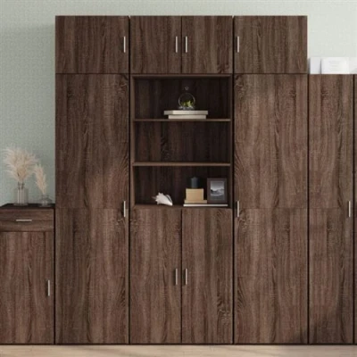 Image de vidaXL Buffet haut chêne marron 70x42,5x185 cm bois d&#039;ingénierie3281433