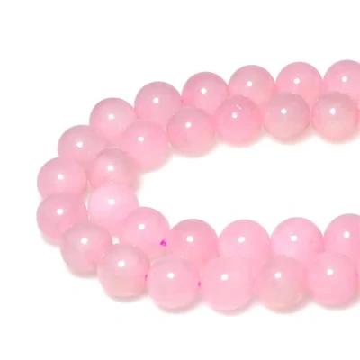 Afbeelding van MJDCB 43 stuks 8 mm natuurlijke ronde rozenkwarts kralen voor het maken van sieraden, armbanden, halskettingen
