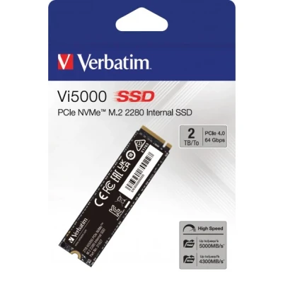 Afbeelding van Verbatim Vi5000 2 TB NVMe/PCIe M.2 SSD 2280 harde schijf NVMe PCIe 4.0 x4 Retail 31827