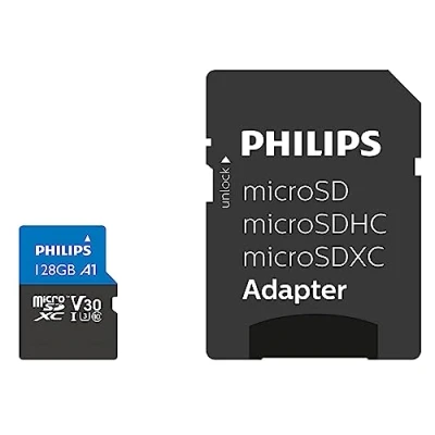 Afbeelding van Philips FM12MP65B Micro SDXC kaart 128GB incl. adapter Class 10 UHS I U3