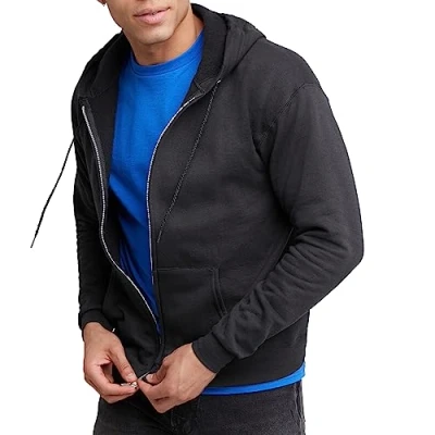 Afbeelding van Hanes P180 Herentrui met capuchon, 1 stuk, zwart.