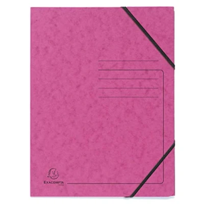 Afbeelding van Exacompta 555420E Rubberen map zonder kleppen met lijnprint op de cover voor het identificeren van mappen 355 g/m² A4 documenten, roze
