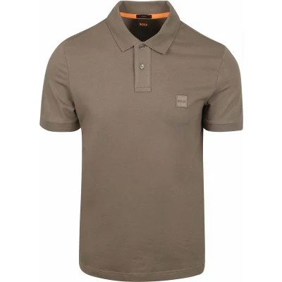 Afbeelding van BOSS Passenger Polo Taupe maat M heren met Slim fit Pasvorm Stretch Suitable Herenkleding Poloshirt