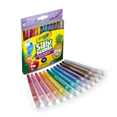 Afbeelding van Crayola Silly Scents 12 Geurdraaiwaskrijtjes, Voor School en Vrije Tijd