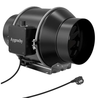 Afbeelding van Aygrochy 150 mm verstelbare afzuigventilator, afvoerventilator 595 m3/h met variabele snelheidsregelaar