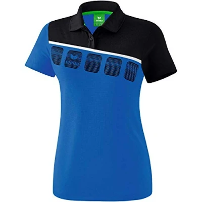 Afbeelding van Erima 5 C polo dames new royal/zwart/wit