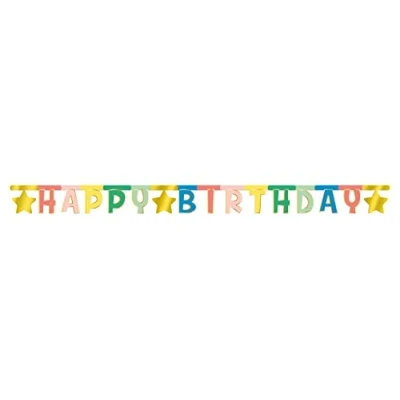 Afbeelding van Folat Letterslinger Happy Birthday Retro 1,6 meter