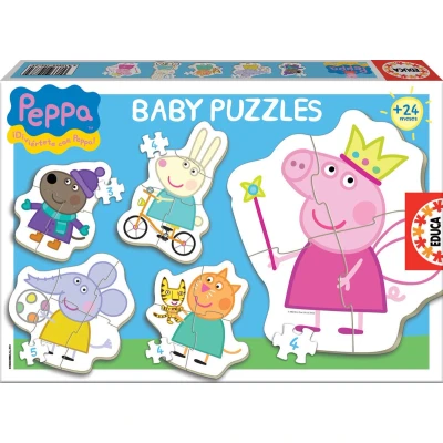 Afbeelding van Set van 5 Puzzels Peppa Pig Educa Baby 15622