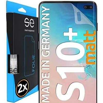 Afbeelding van S.E Anti reflecterende matte beschermfolie voor Samsung Galaxy S10 Plus, 2 stuks displaybeschermfolie, positioneringshulp, displaybeschermfolie gemaakt in