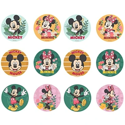 Afbeelding van Dekora Eetbare decoratie Mickey &amp; Minnie Mouse kleine cupcakes van wafelpapier 6 stuks