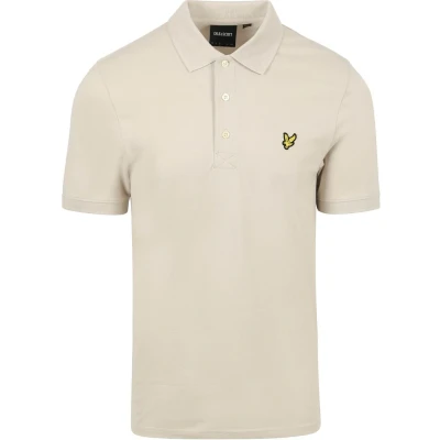 Afbeelding van Lyle &amp; Scott heren Regular fit polo van biologisch piqué katoen met logo in de kleur Gebroken wit, maat: XS