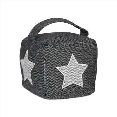 Afbeelding van Relaxdays Deurstopper met handgreep zware deurstop binnendeuren sterrenpatroon
