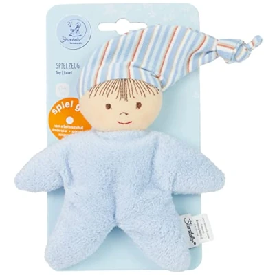 Afbeelding van Sterntaler pop, geïntegreerde rammelaar, voor baby&#039;s vanaf de geboorte, 16 cm, blauw