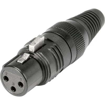 Afbeelding van Hicon HI X3CF G XLR connector Bus, recht Aantal polen: 3 Zwart 1 stuk(s)