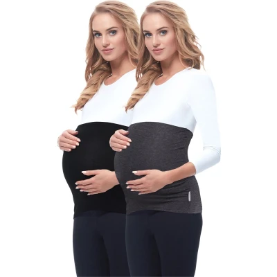 Afbeelding van Be Mammy 2 stuks zwangerschapsgordel voor dames 169, zwart/mix, donker, maat 36 38