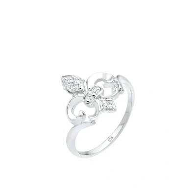 Afbeelding van Elli Lilie Ring, Dames, Maat: 54, Weiss