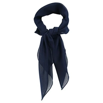 Afbeelding van TigerTie Fijne chiffon sjaal voor dames, effen, afmetingen: 58 x cm, Donkerblauw