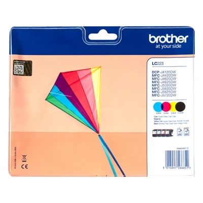 Image de Brother Lc223valbp Noir Cyan Magenta Jaune