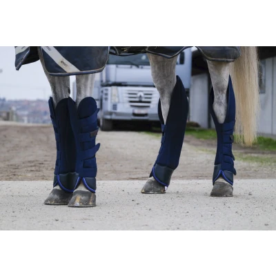 Image de EQUITHÈME Guêtres de Transport Classic Mesh Marin Poney