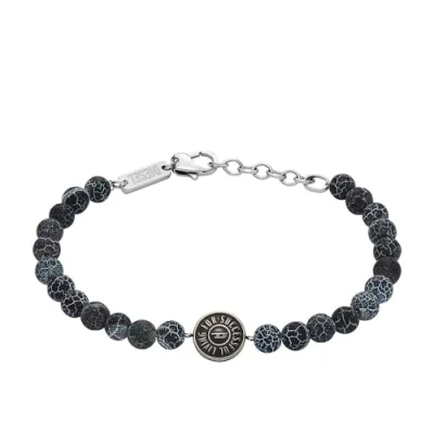 Afbeelding van Diesel Armband Black/silver coloured, Heren, Maat: One Size, coloured