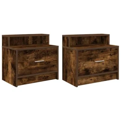 Afbeelding van vidaXL Nachtkastjes 2 st met lade 51x31x47 cm gerookt eikenkleurig