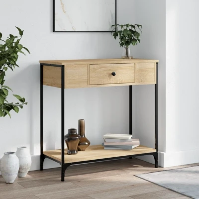 Afbeelding van Wandtafel 75x34,5x75 cm bewerkt hout sonoma eikenkleurig